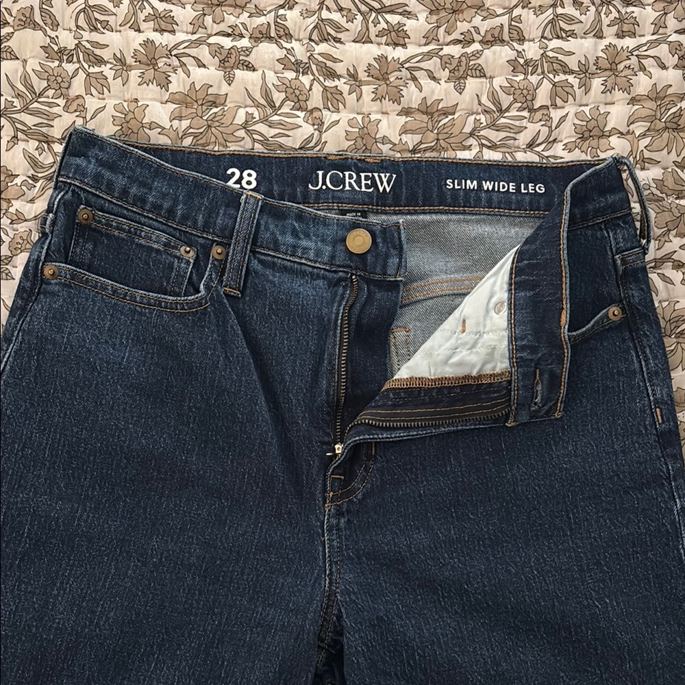 J.Crew Dark Blue Denim Wide Leg Jeans